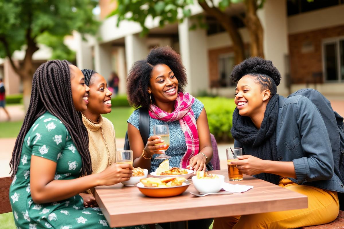 New students enjoying the freshers welcome brunch outdoors